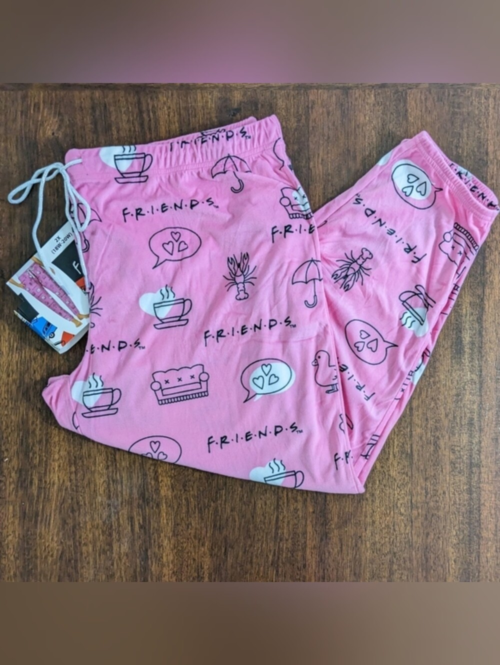 FRIENDS Women's Plus Size Super Soft Cozy Pajama Pants With Pockets, Size 2X NEW